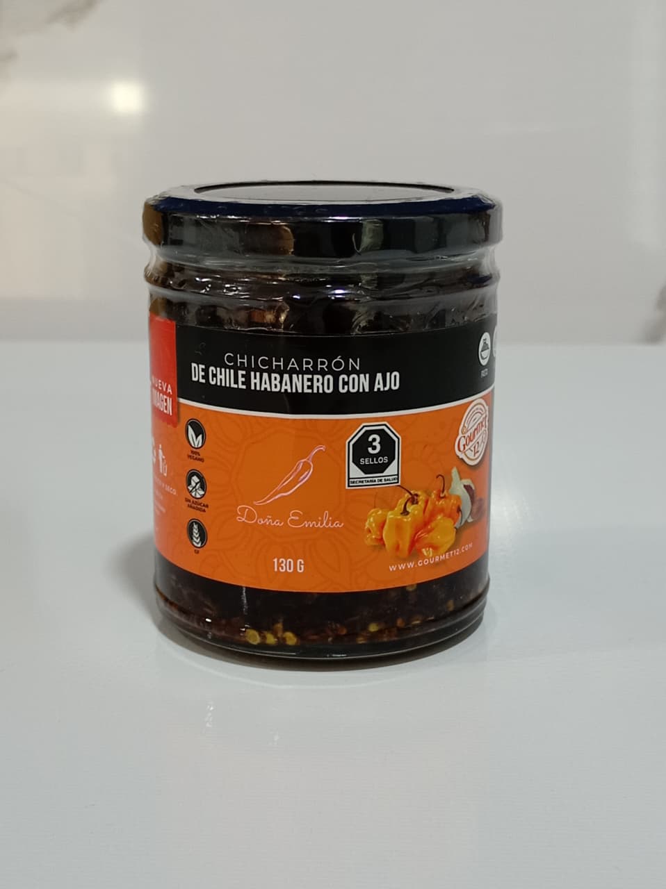 Chicharrón de Chile Habanero con Ajo (130g) | Doña Emilia | KMD