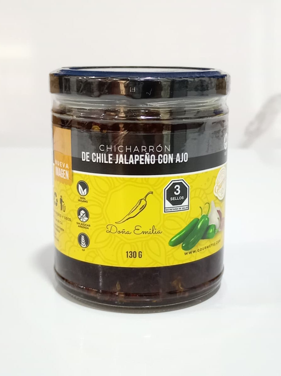 Chicharrón de Chile Jalapeño con Ajo (130g) | Doña Emilia | KMD