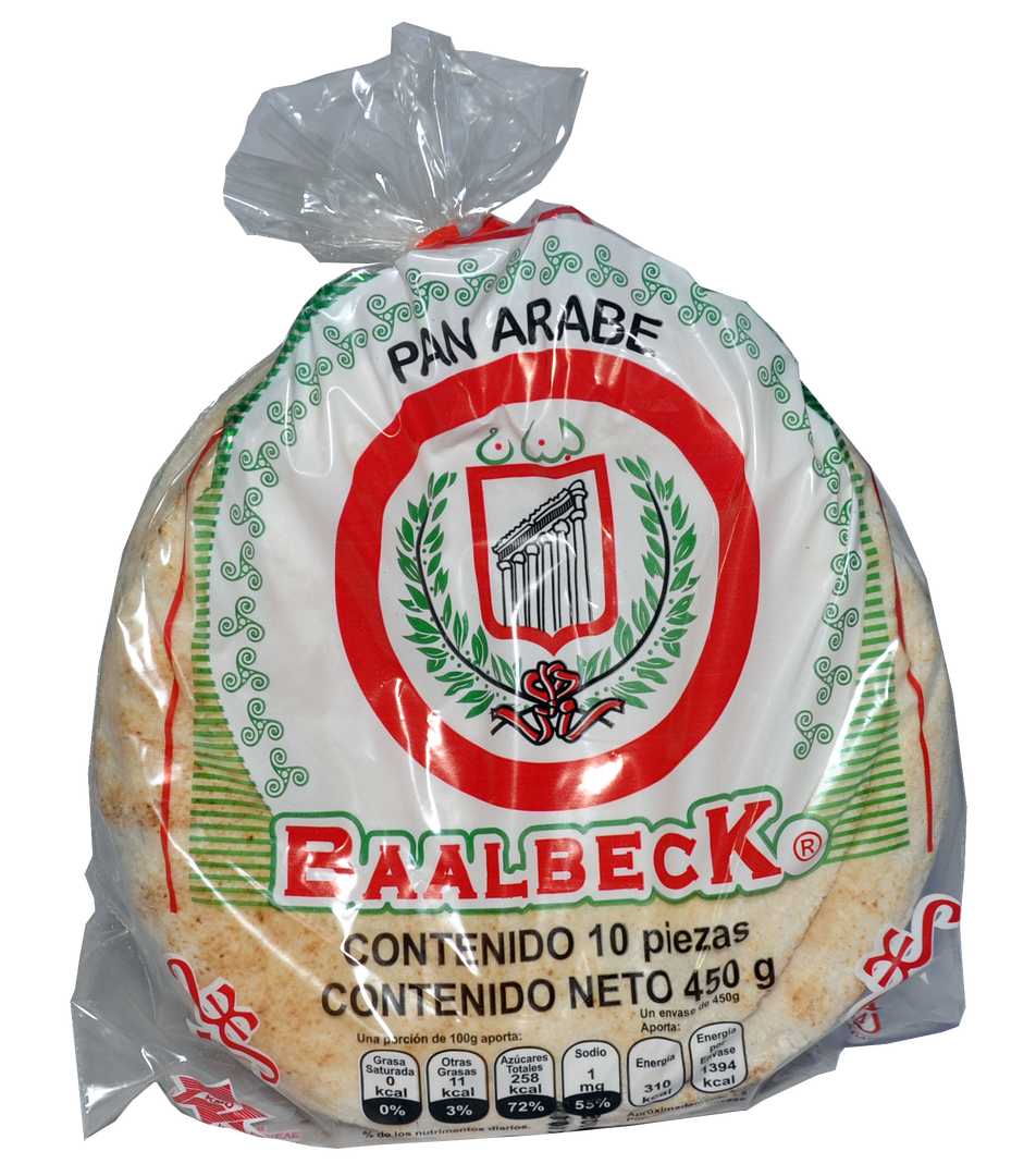 Pan Árabe Chico 450g (10 Piezas) | Baalbeck | KMD Kosher