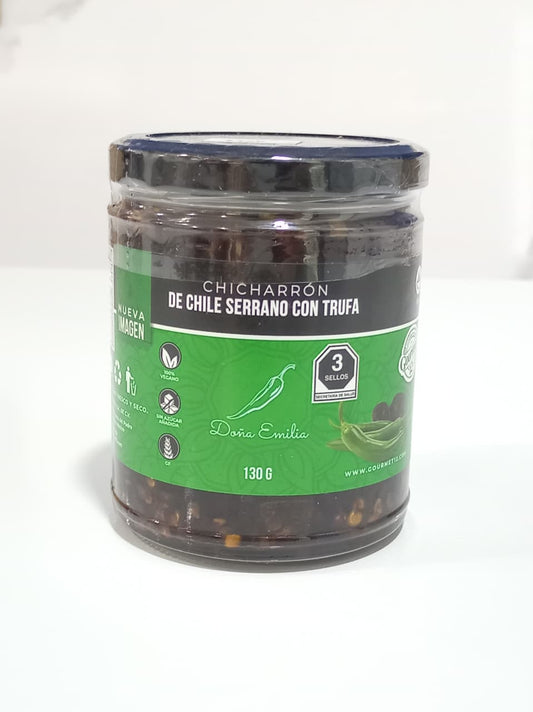 Chicharrón de Chile Serrano con Trufa (130g) | Doña Emilia | KMD