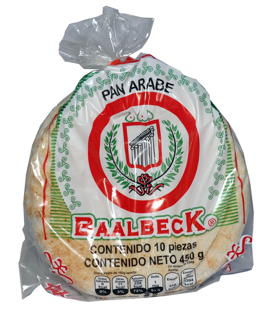 Pan Árabe Chico 450g (10 Piezas) | Baalbeck | KMD Kosher