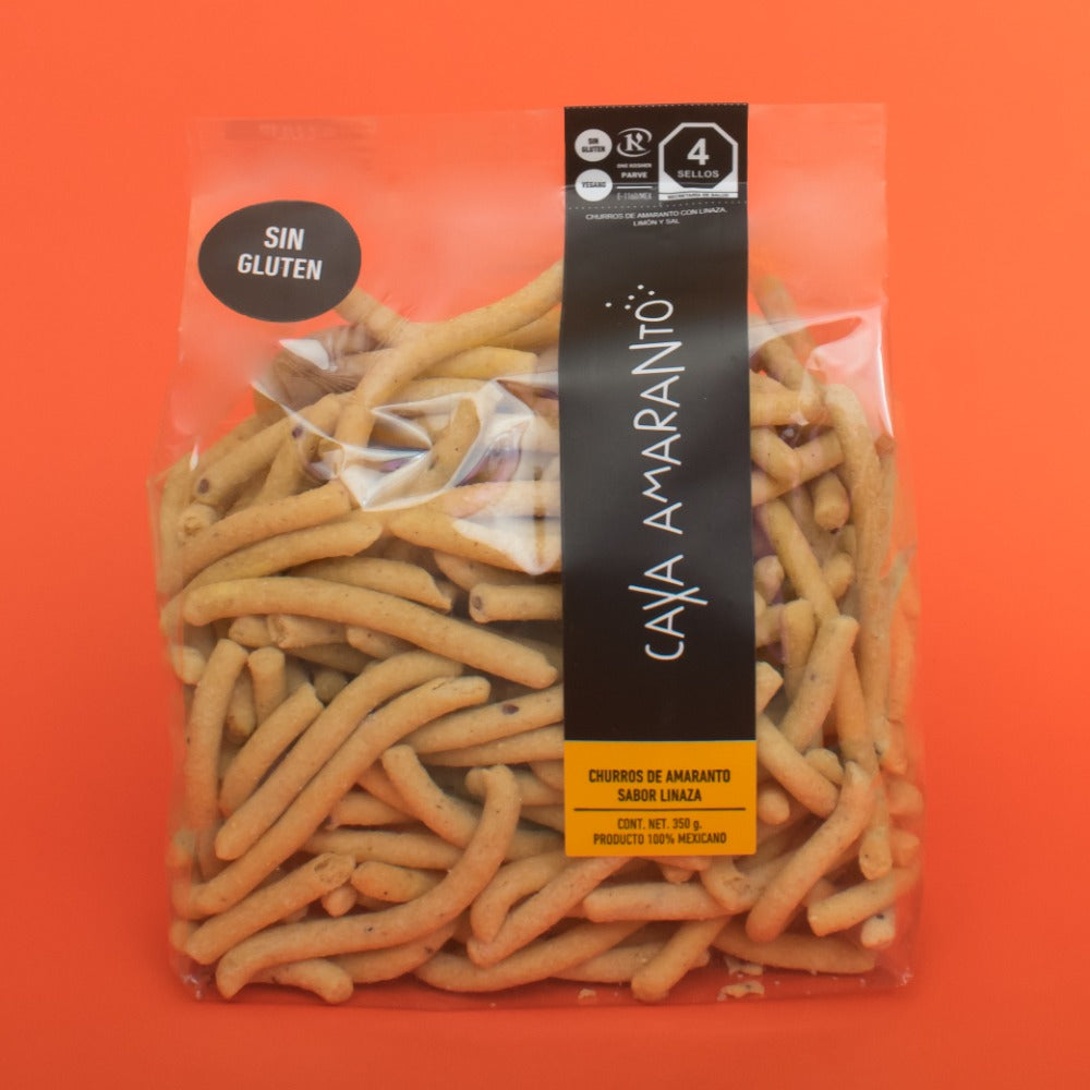 Churritos de Amaranto Sabor Linaza (350g) | Casa Amaranto | KMD Kosher Parve